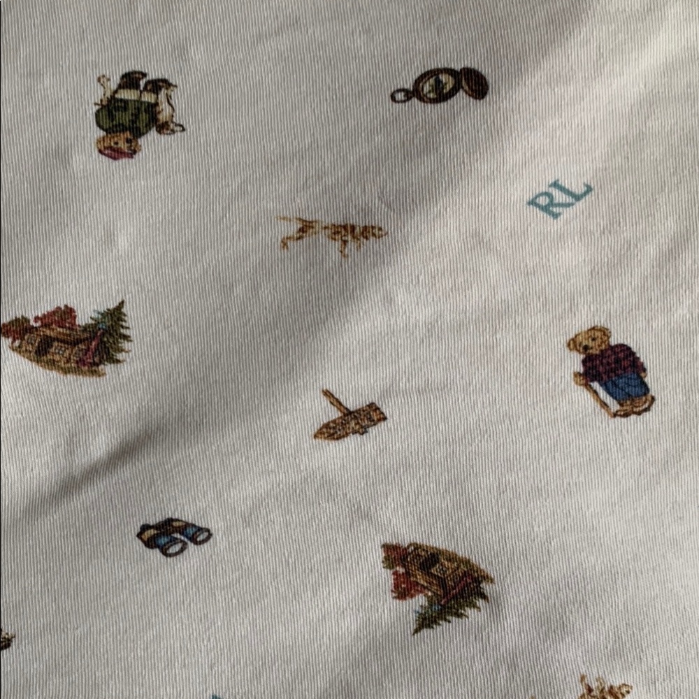 Ralph Lauren Classic Bear Baby Cream Blanket